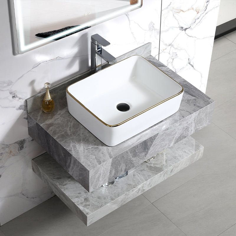 Modern Bathroom Rock Slate Stone Wall Mounted Vanity Bathroom Mirror Cabinet