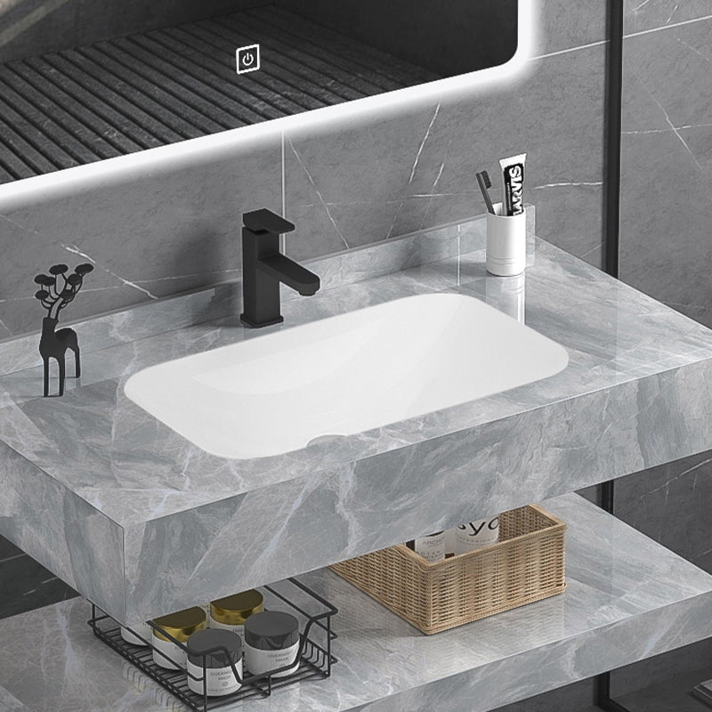 Marble Pedestal Wash Basin Bathroom Mirror Cabinet