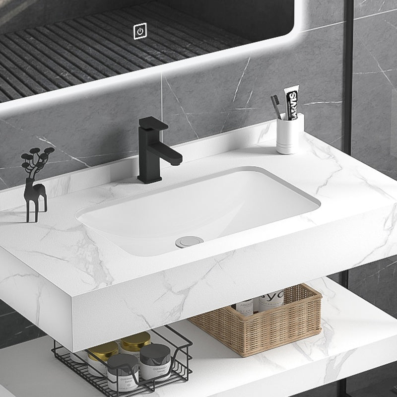 Luxury Bathroom Vanity Natural Marble Stone Sink Vanity Cabinet
