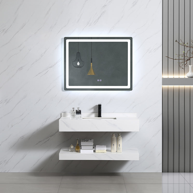 Wall Mounted Luxury Marble Cabinet Bathroom Vanities Cabinets