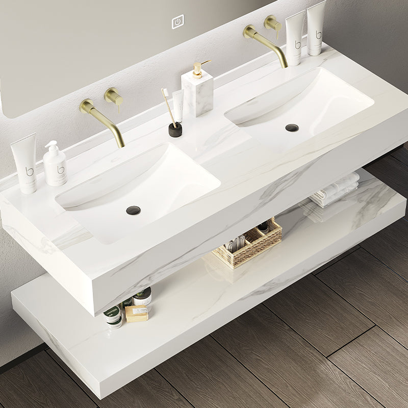 Modern High Quality Rock Slab Bathroom Vanity Cabinets with Sink