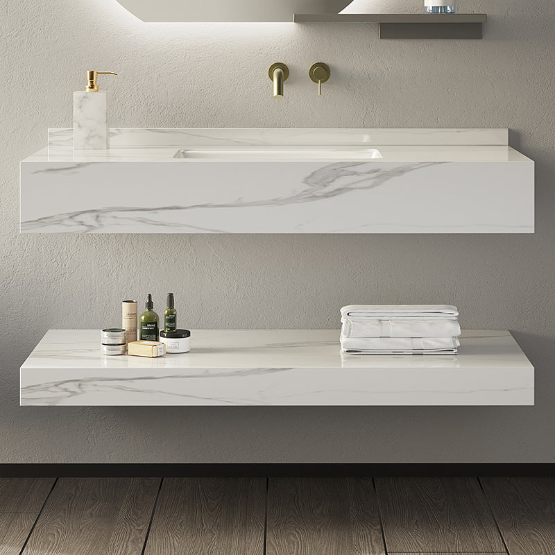 Modern High Quality Rock Slab Bathroom Vanity Cabinets with Sink