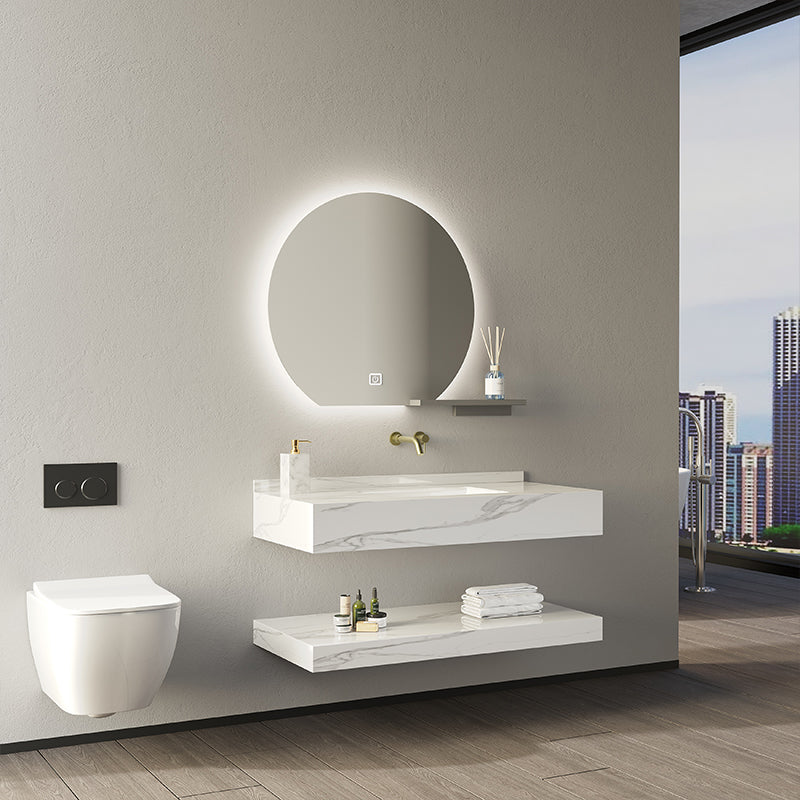 Modern High Quality Rock Slab Bathroom Vanity Cabinets with Sink