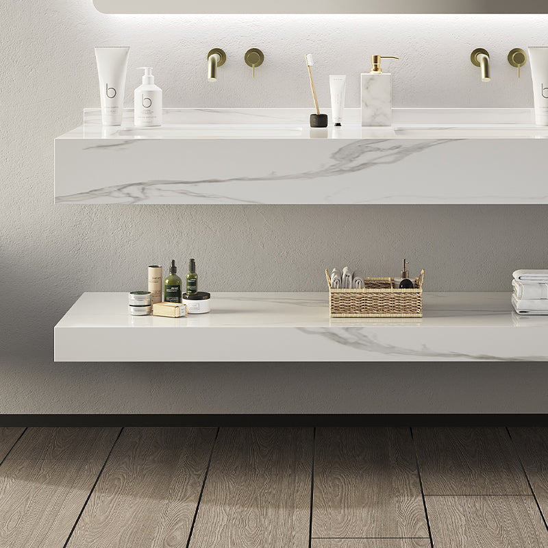 Modern High Quality Rock Slab Bathroom Vanity Cabinets with Sink