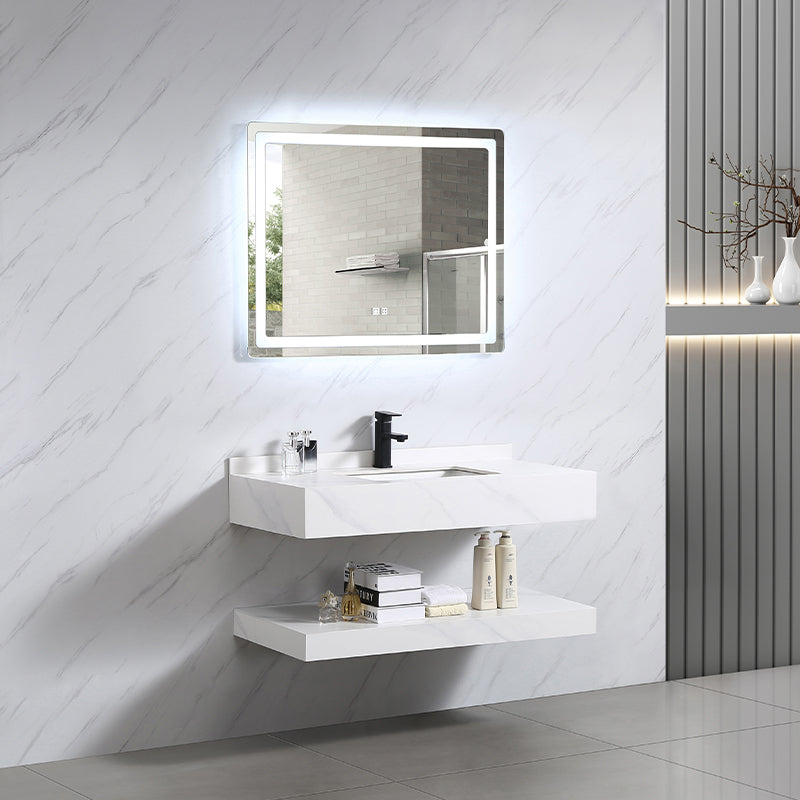 Wall Mounted Luxury Marble Cabinet Bathroom Vanities Cabinets