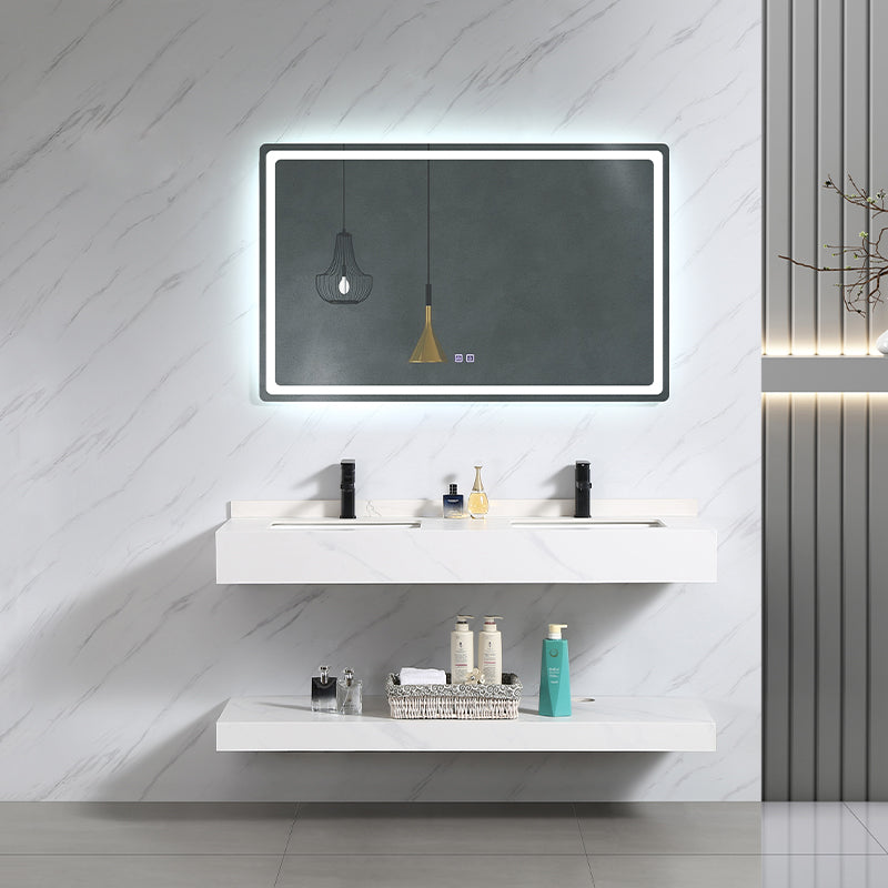 Wall Mounted Luxury Marble Cabinet Bathroom Vanities Cabinets