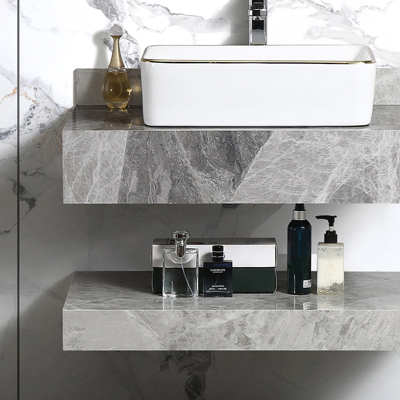 Modern Bathroom Rock Slate Stone Wall Mounted Vanity Bathroom Mirror Cabinet