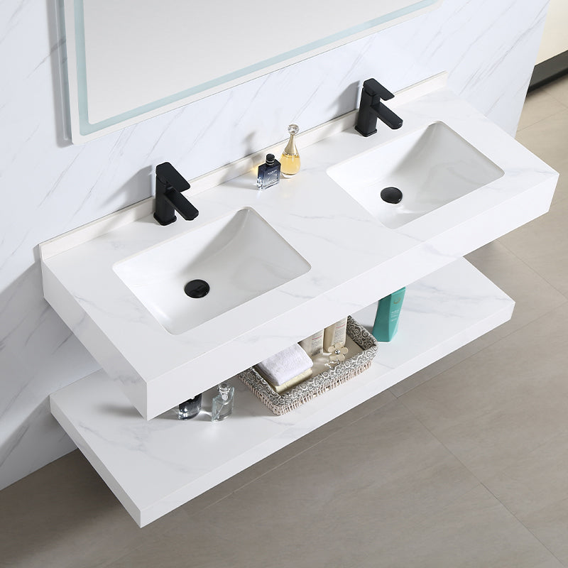 Wall Mounted Luxury Marble Cabinet Bathroom Vanities Cabinets
