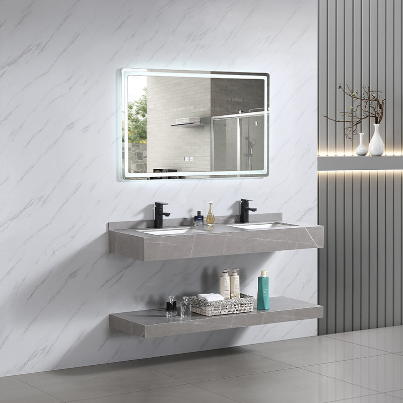 Wall Hung Hand Wash Basin Bulk High Quality Modern Artificial Stone Rock Bathroom Cabinet
