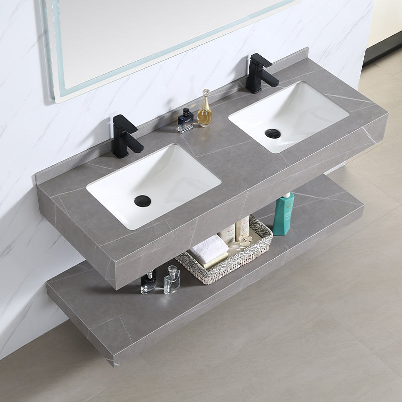 Wall Hung Hand Wash Basin Bulk High Quality Modern Artificial Stone Rock Bathroom Cabinet