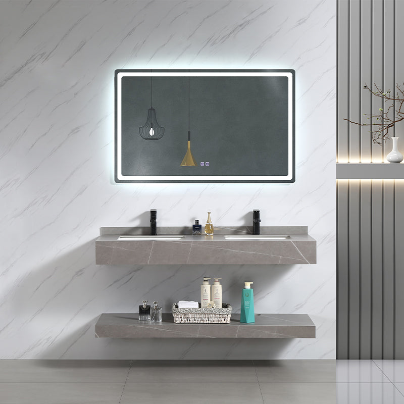 Wall Hung Hand Wash Basin Bulk High Quality Modern Artificial Stone Rock Bathroom Cabinet