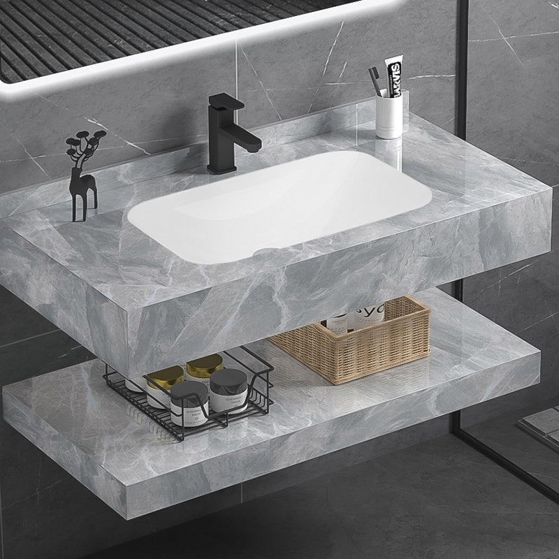Marble Pedestal Wash Basin Bathroom Mirror Cabinet