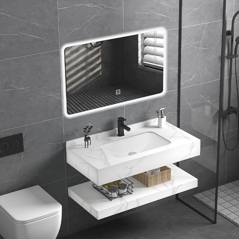 Luxury Bathroom Vanity Natural Marble Stone Sink Vanity Cabinet