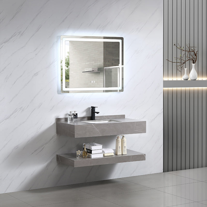 Wall Hung Hand Wash Basin Bulk High Quality Modern Artificial Stone Rock Bathroom Cabinet