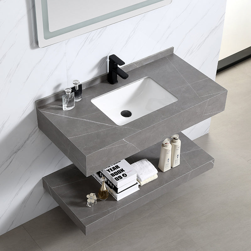 Wall Hung Hand Wash Basin Bulk High Quality Modern Artificial Stone Rock Bathroom Cabinet