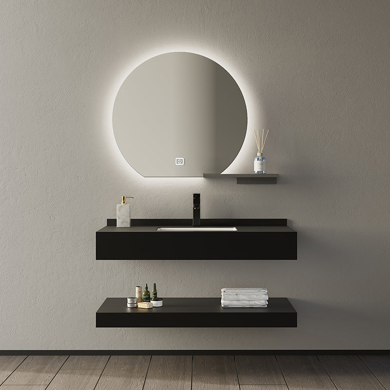 Fashionable Bathroom Cabinet Customized Modern Rock Plate Sink Slate Floating Vanity Cabinet